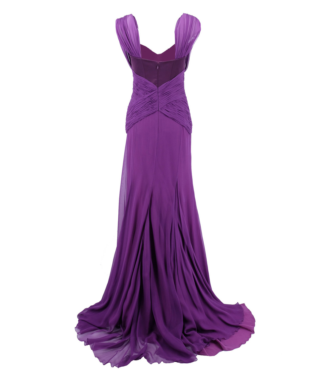 ZUHAIR MURAD Фиолетовое шифоновое вечернее платье, фото 2