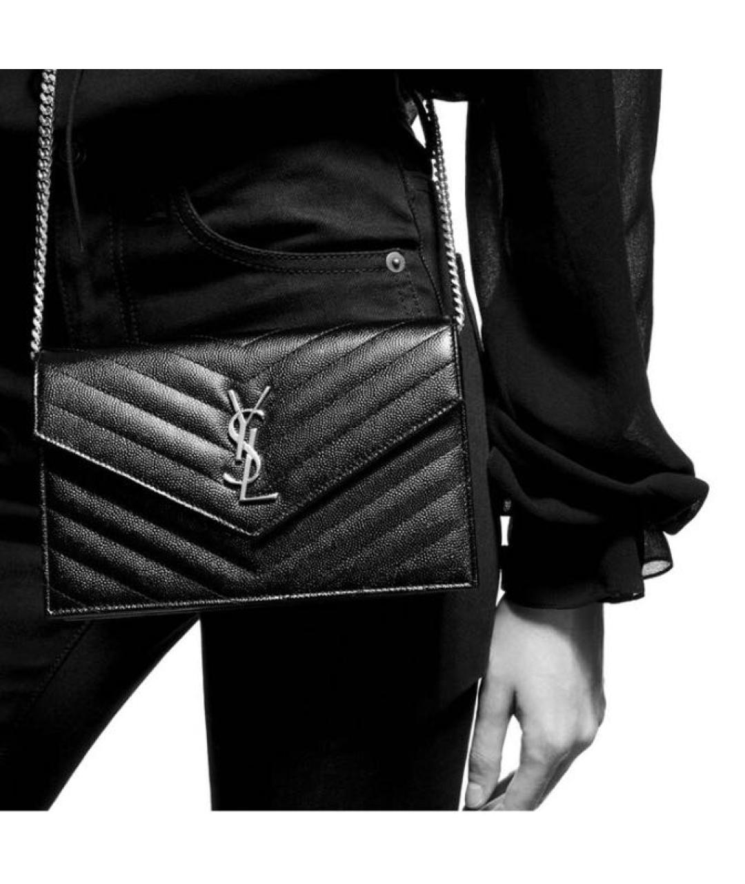 SAINT LAURENT Бежевая кожаная сумка через плечо, фото 5