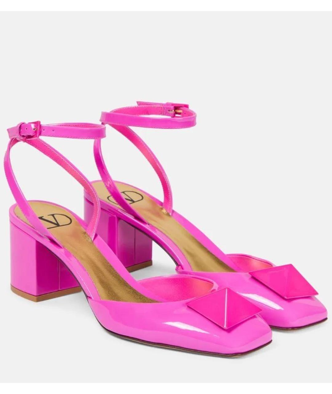 VALENTINO Фуксия кожаные туфли, фото 5