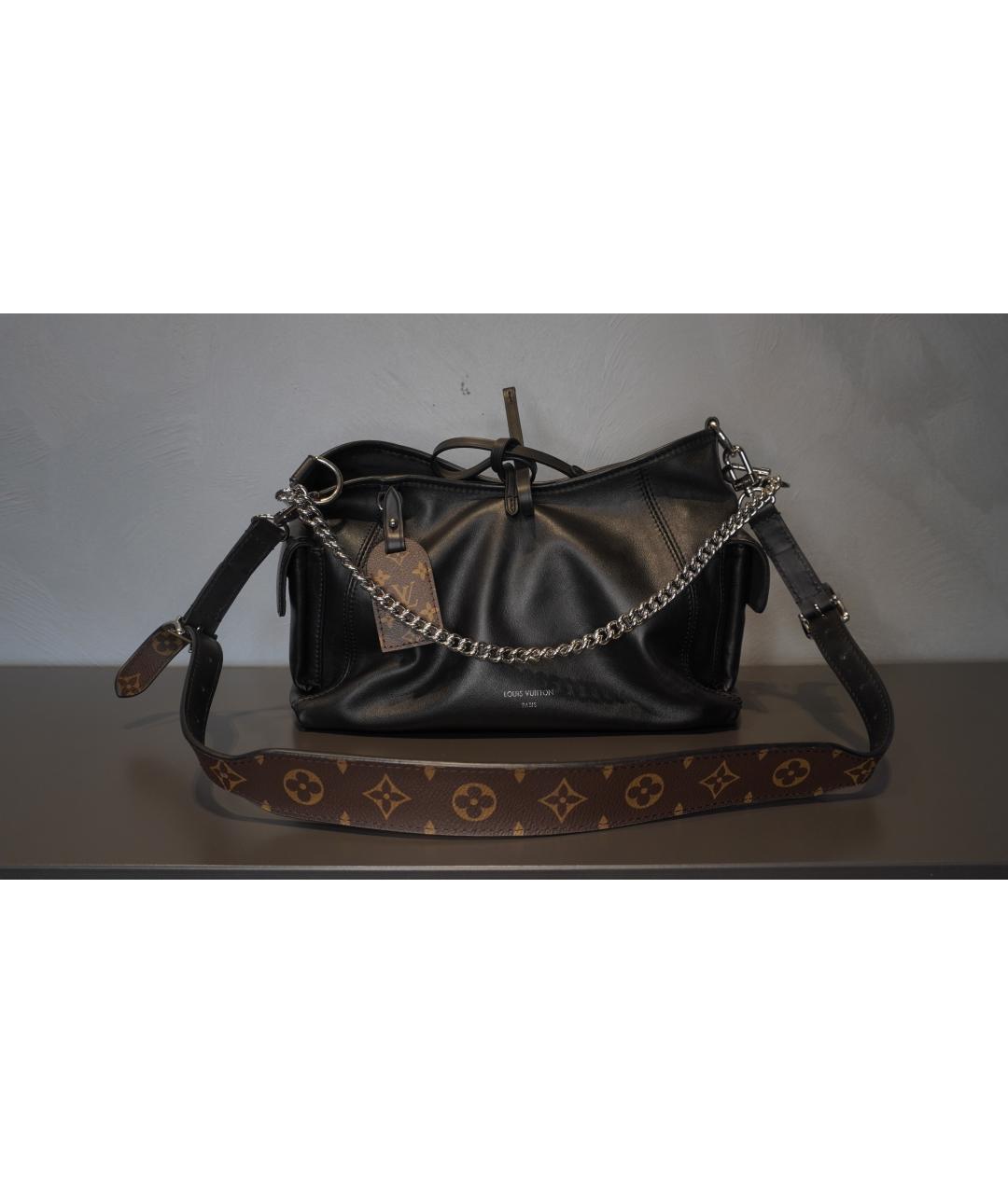 LOUIS VUITTON Черная кожаная сумка тоут, фото 2