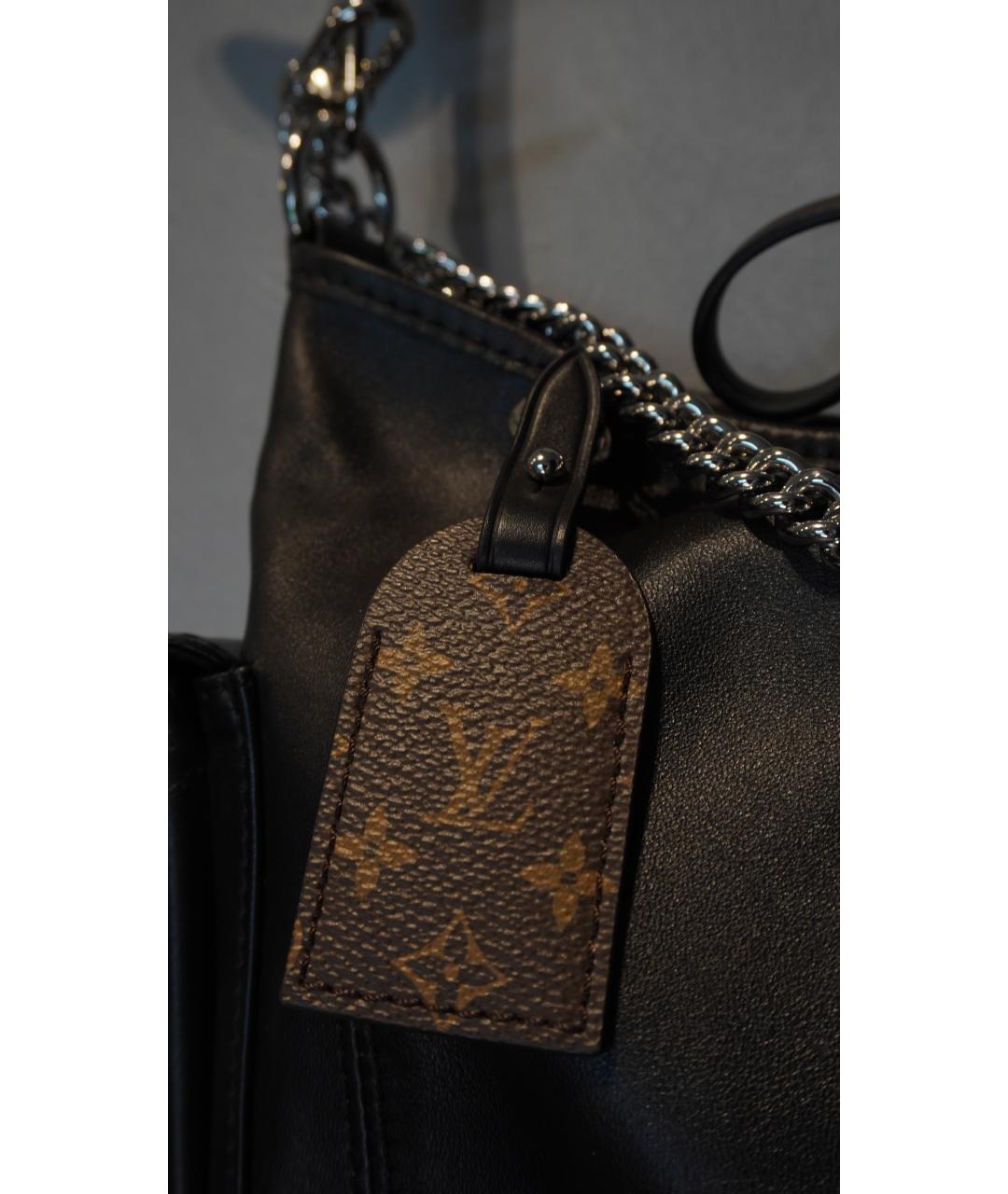 LOUIS VUITTON Черная кожаная сумка тоут, фото 7