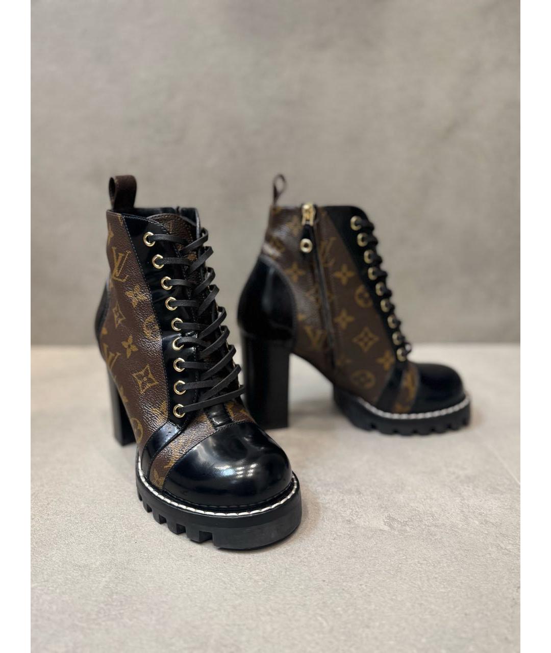 LOUIS VUITTON Коричневые кожаные ботильоны, фото 5