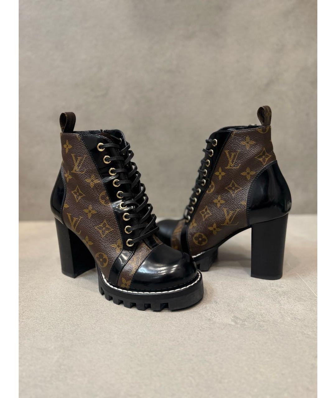 LOUIS VUITTON Коричневые кожаные ботильоны, фото 6