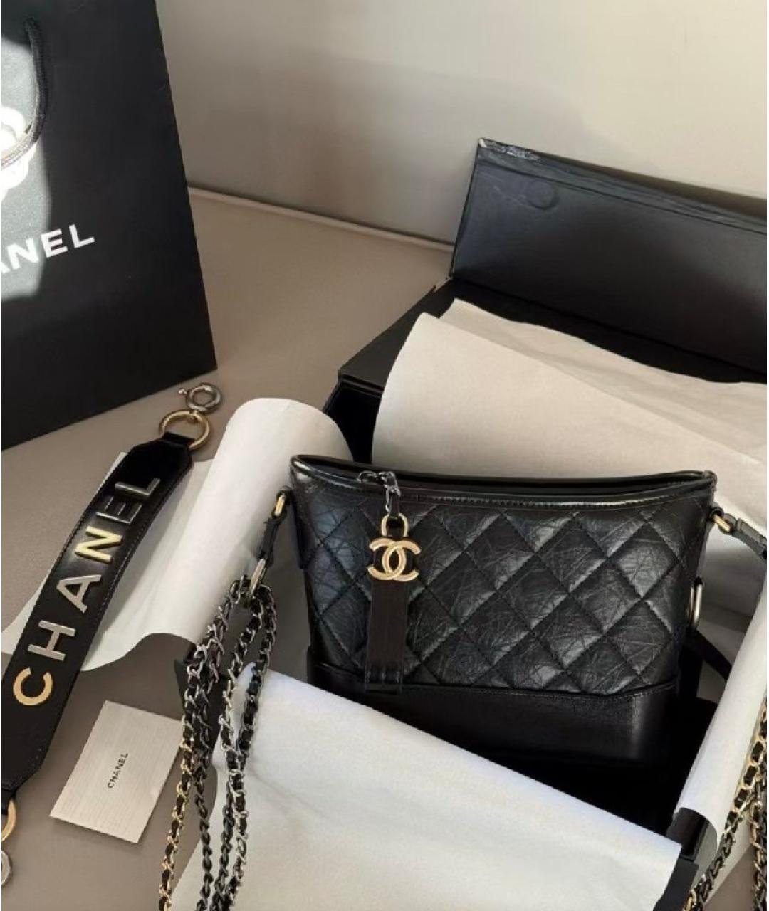 CHANEL Черная кожаная сумка через плечо, фото 6