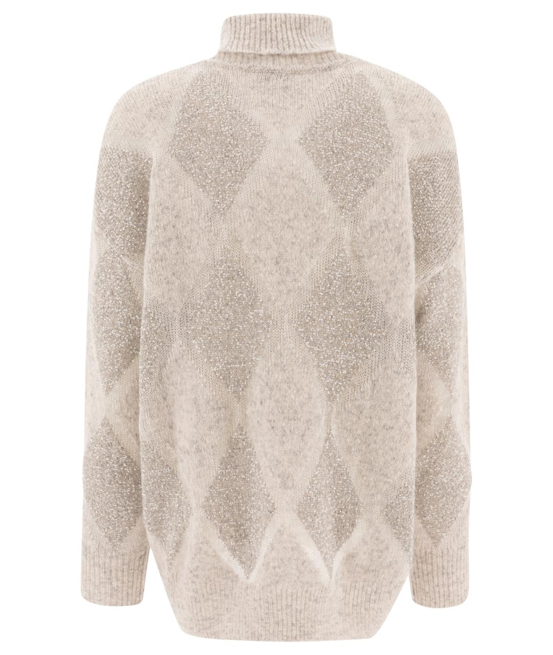 BRUNELLO CUCINELLI Бежевый шерстяной джемпер / свитер, фото 2