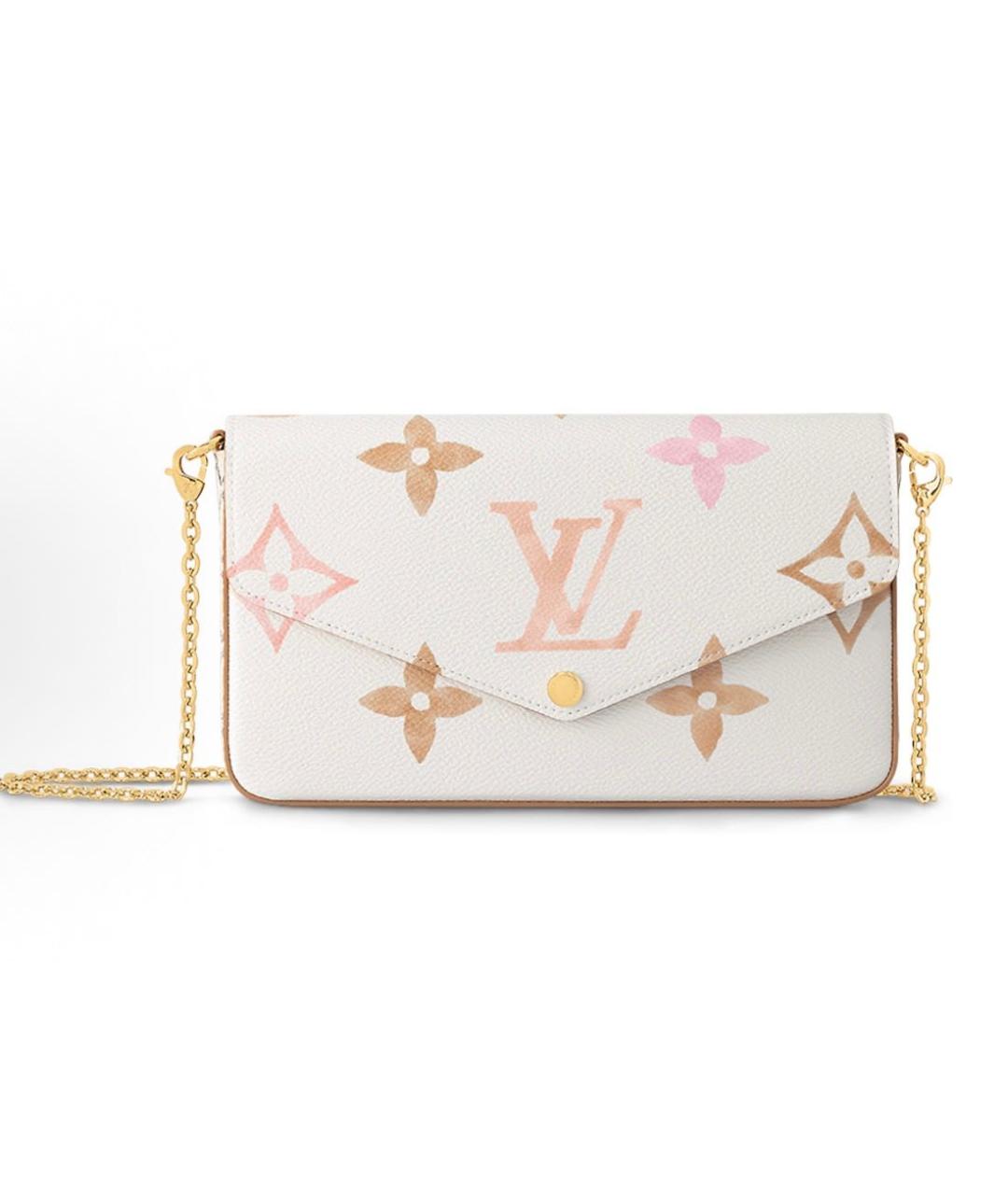 LOUIS VUITTON Белая кожаная сумка через плечо, фото 5