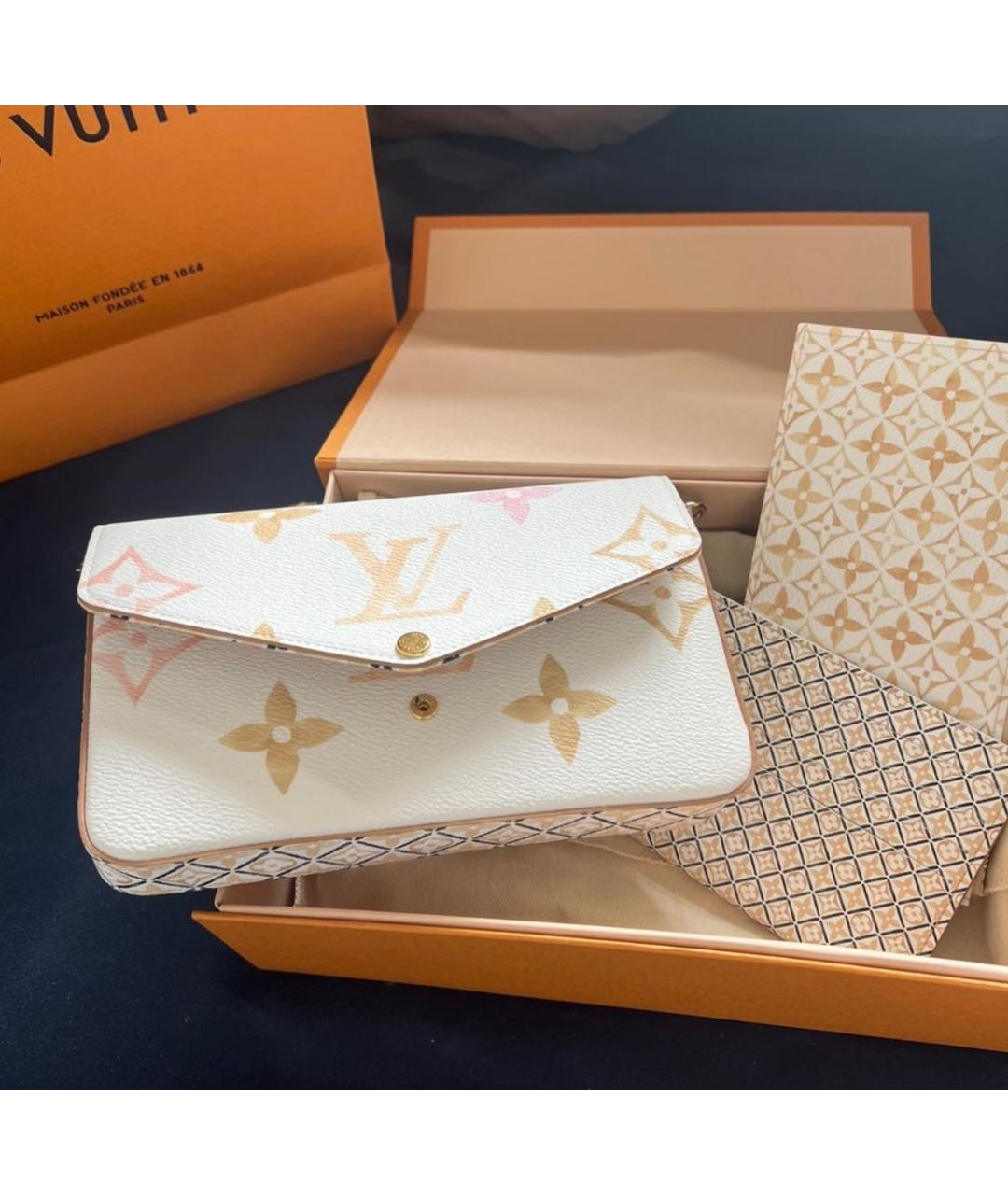 LOUIS VUITTON Белая кожаная сумка через плечо, фото 2