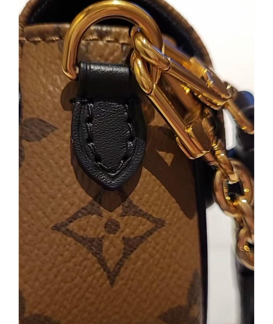 LOUIS VUITTON Коричневая кожаная сумка через плечо, фото 4