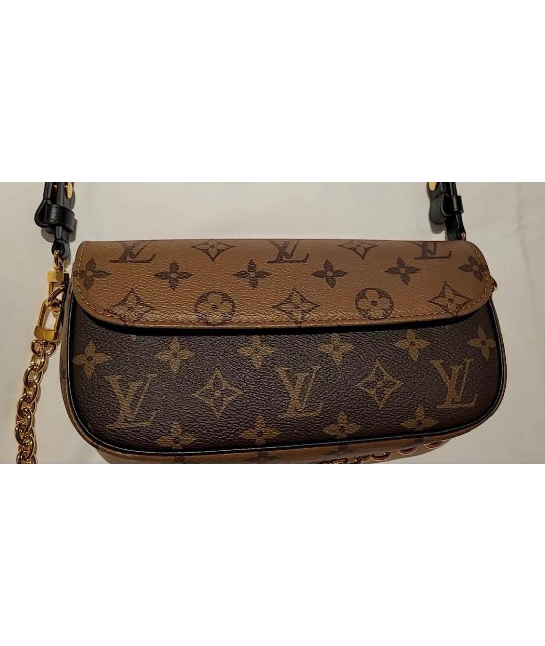 LOUIS VUITTON Коричневая кожаная сумка через плечо, фото 2