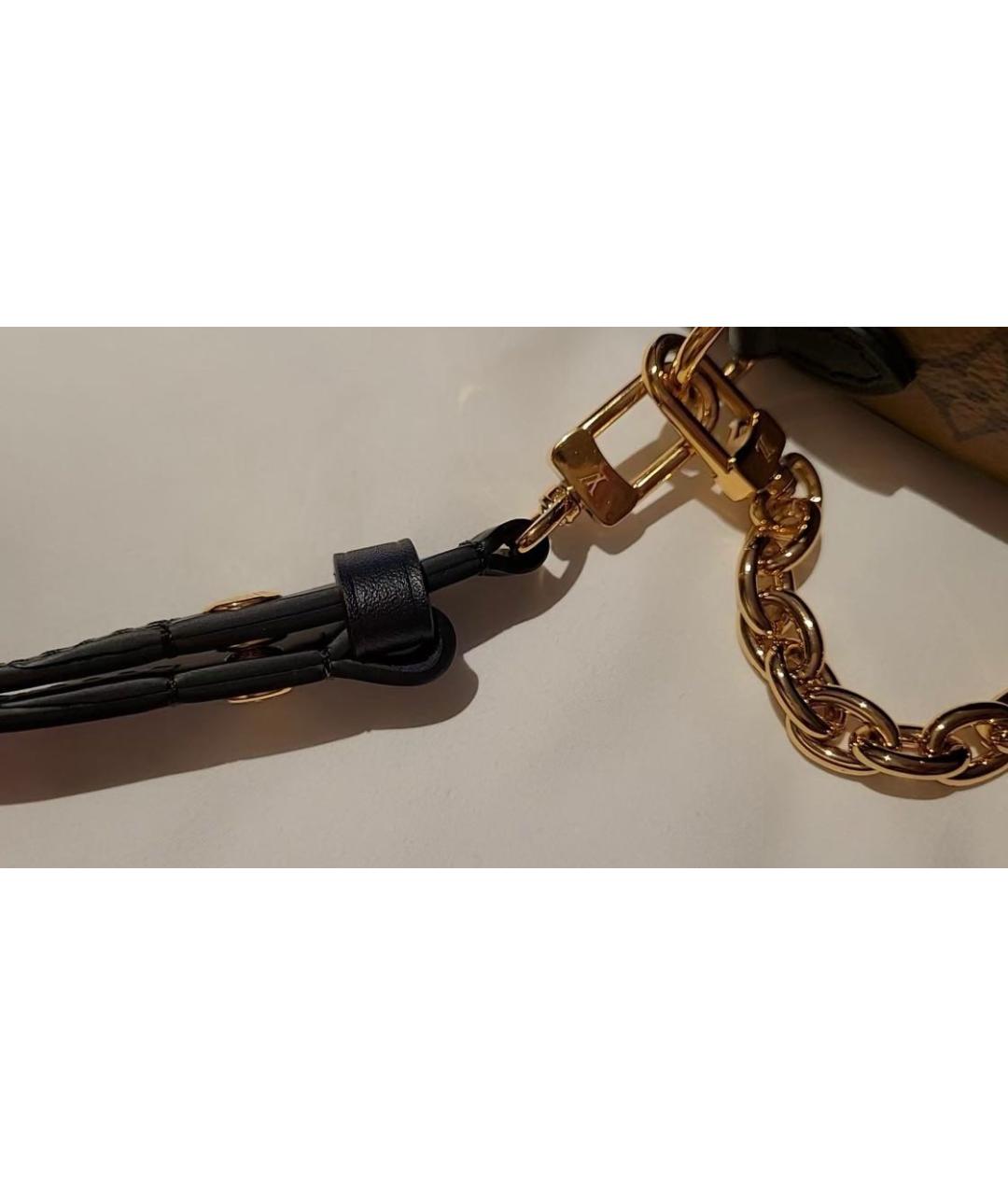 LOUIS VUITTON Коричневая кожаная сумка через плечо, фото 5