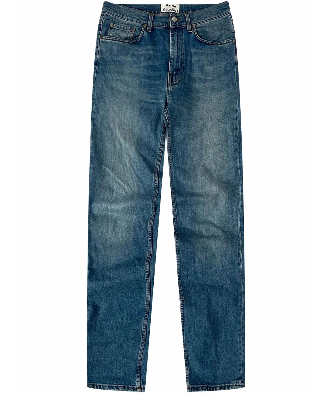ACNE STUDIOS Голубые хлопко-эластановые джинсы скинни, фото 1