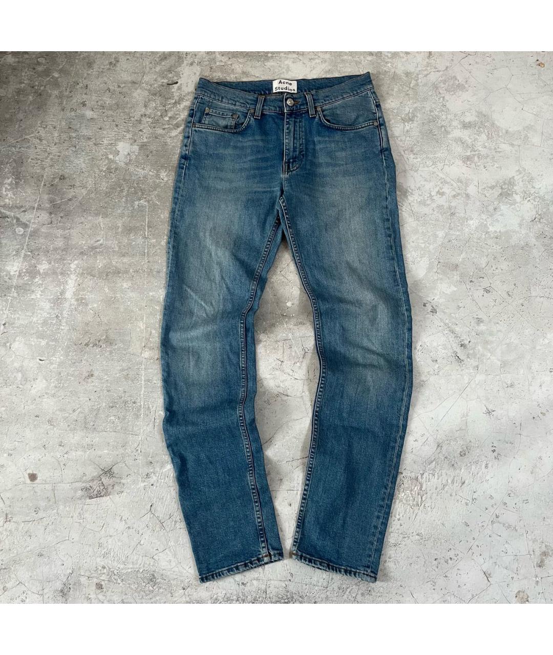 ACNE STUDIOS Голубые хлопко-эластановые джинсы скинни, фото 7
