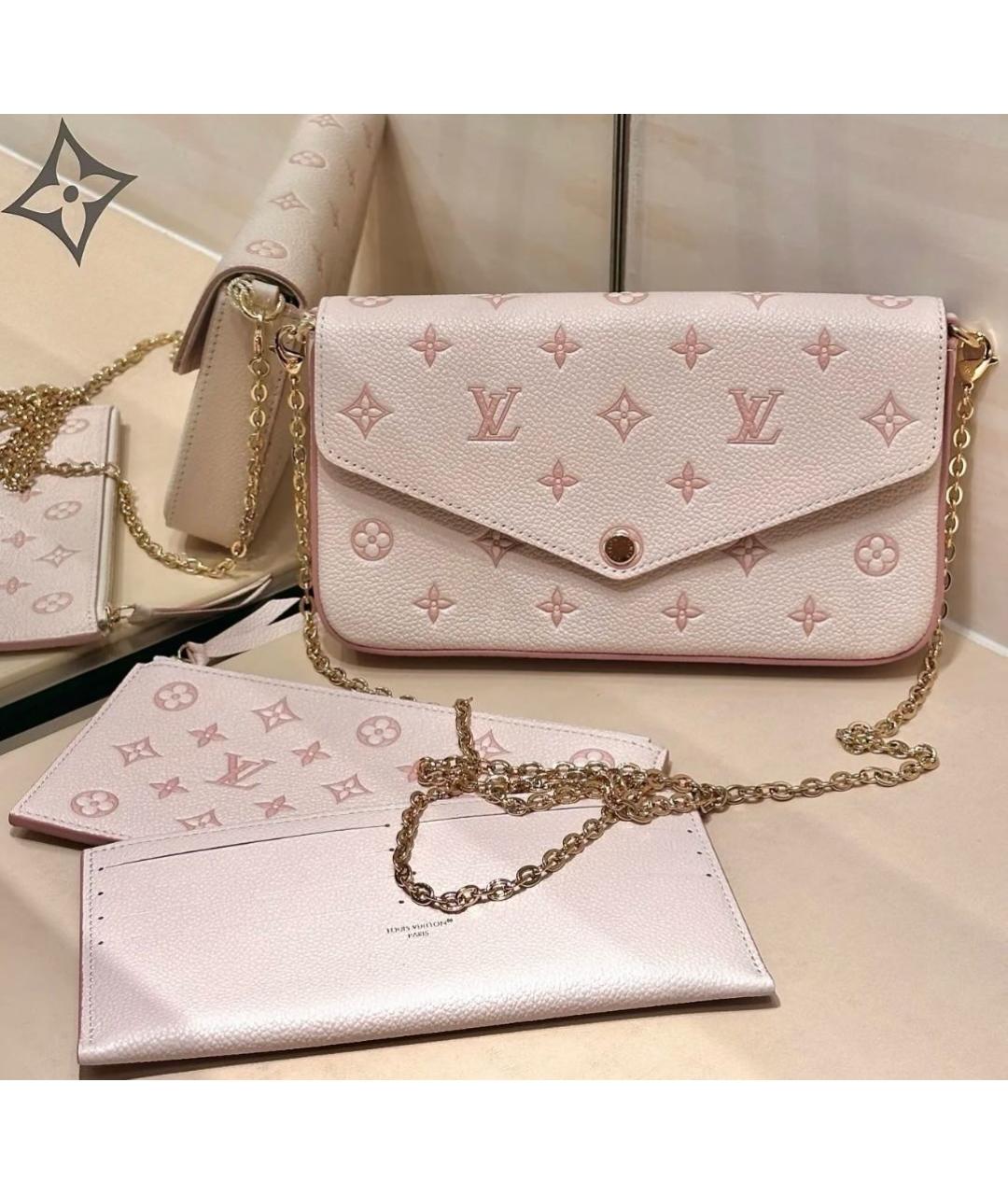 LOUIS VUITTON Розовая кожаная сумка через плечо, фото 3