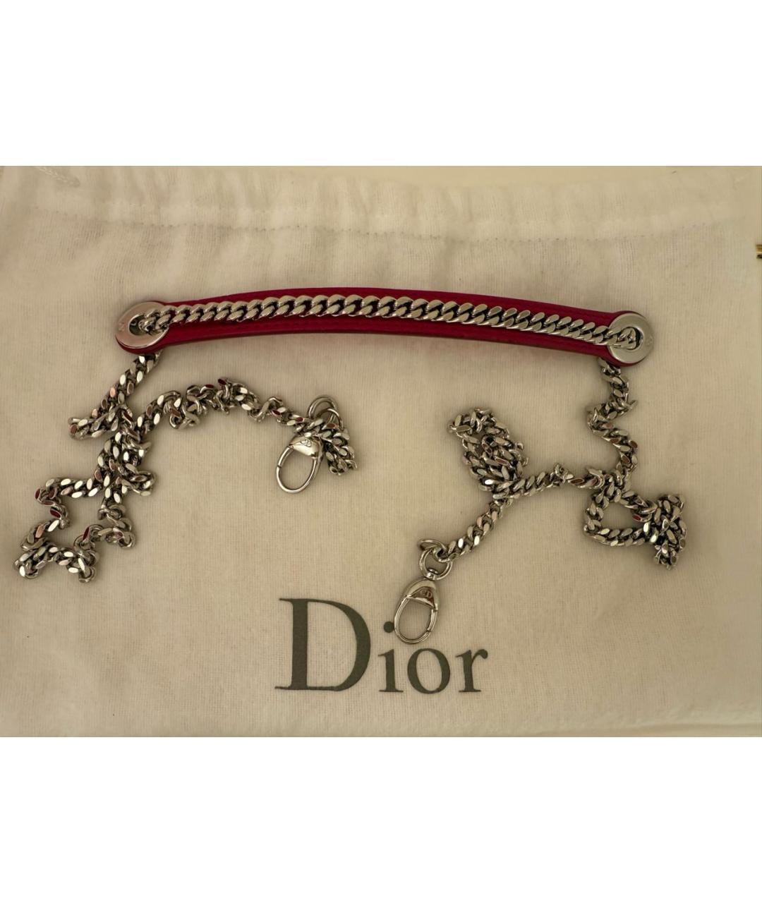 CHRISTIAN DIOR Фуксия кожаная сумка с короткими ручками, фото 8