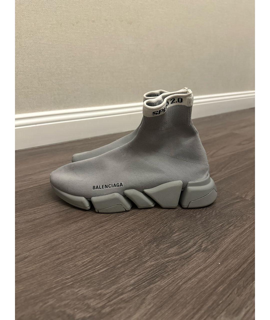 BALENCIAGA Серые синтетические высокие кроссовки / кеды, фото 6