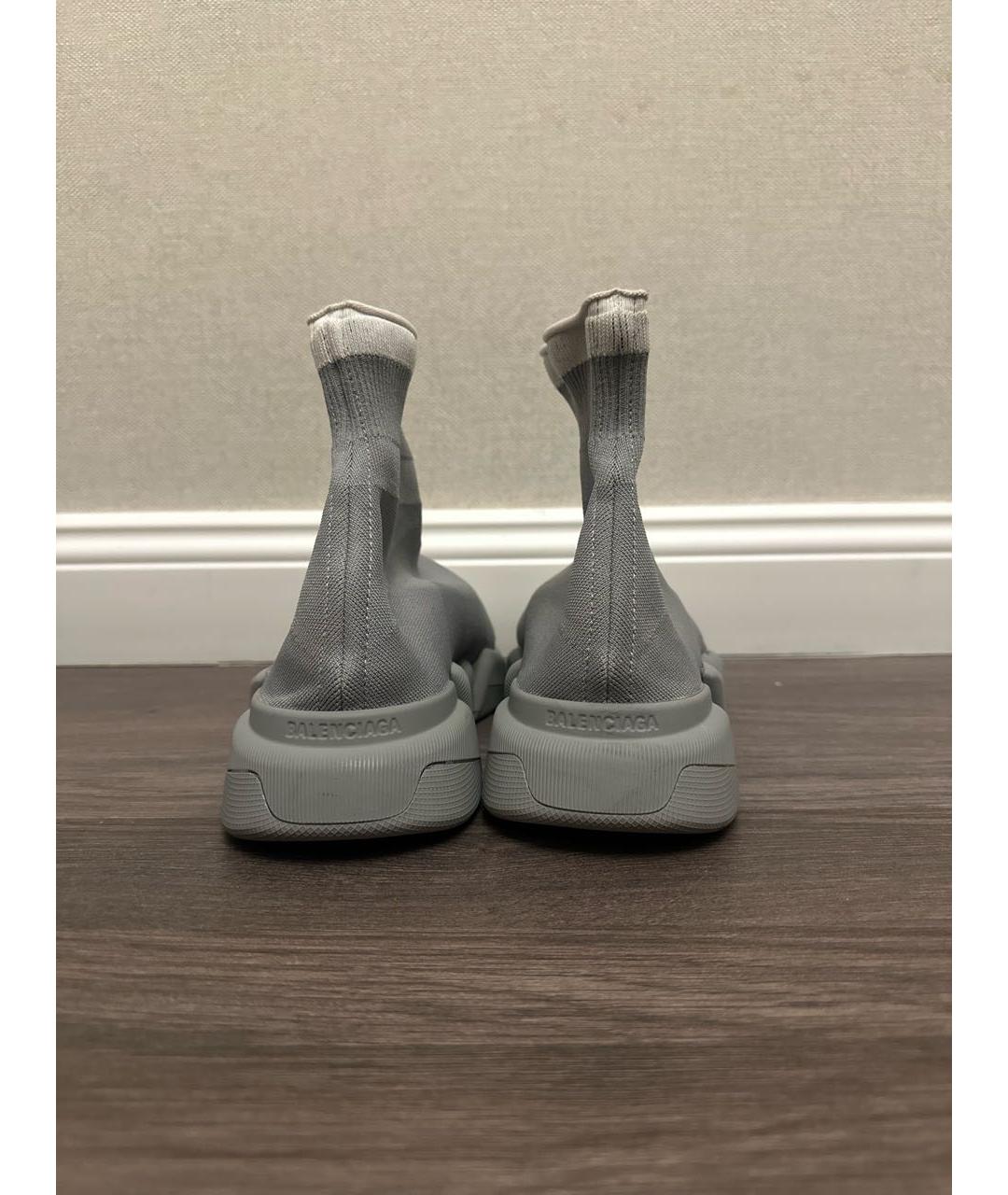 BALENCIAGA Серые синтетические высокие кроссовки / кеды, фото 4