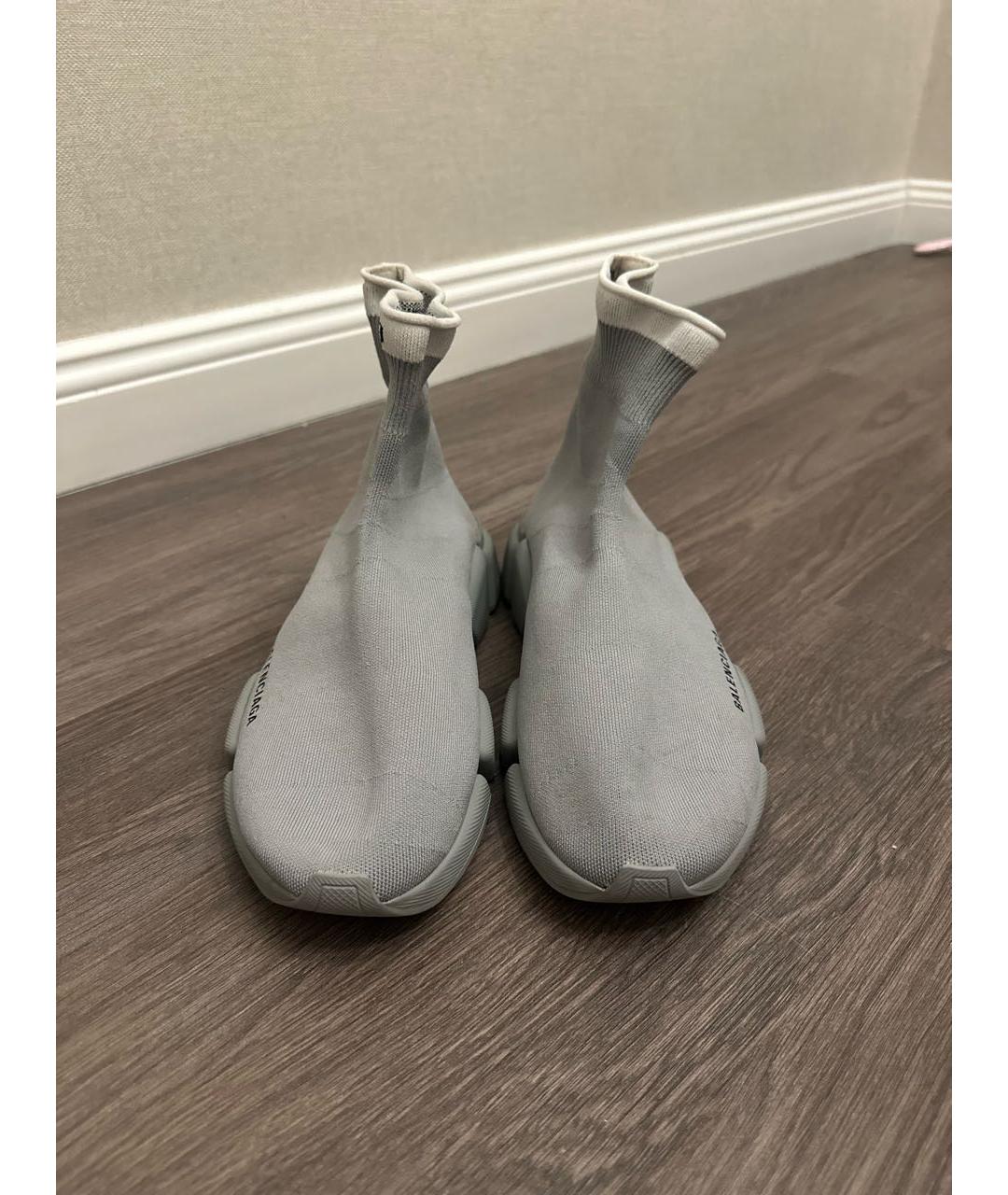 BALENCIAGA Серые синтетические высокие кроссовки / кеды, фото 2