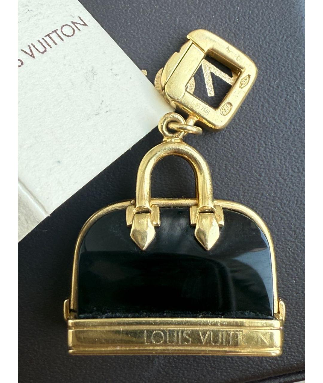 LOUIS VUITTON Черная подвеска из желтого золота, фото 6
