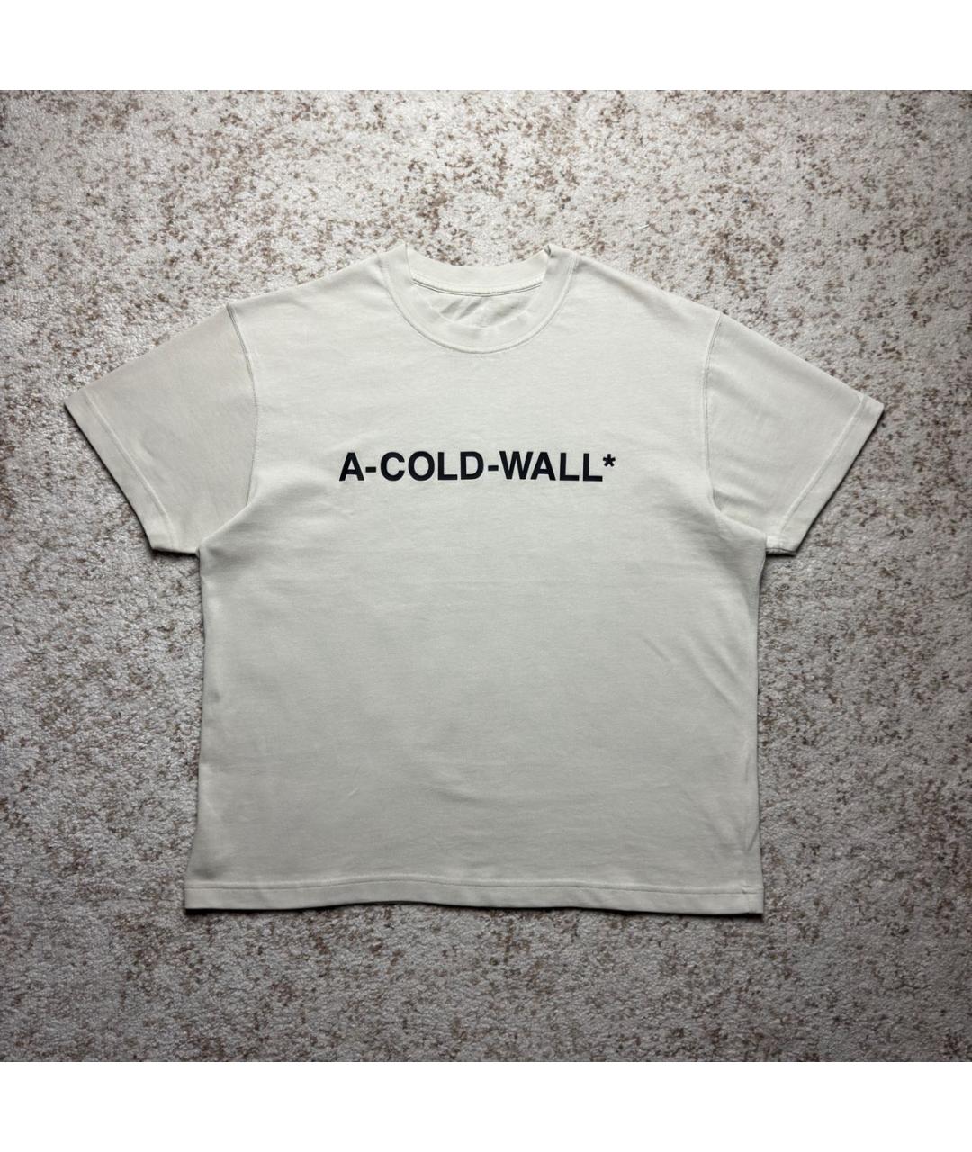 A-COLD-WALL* Бежевая хлопковая футболка, фото 5