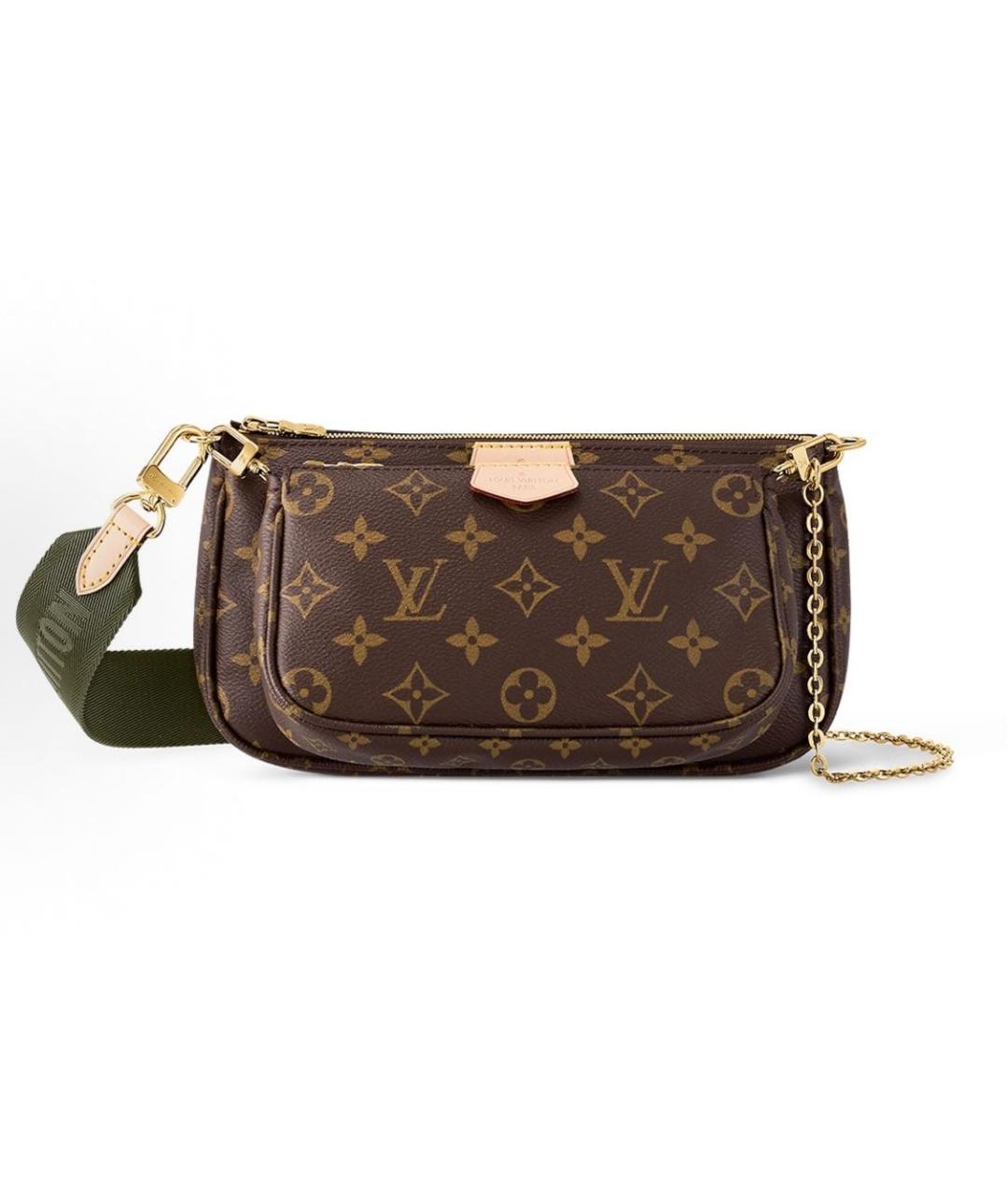 LOUIS VUITTON Коричневая кожаная сумка через плечо, фото 4