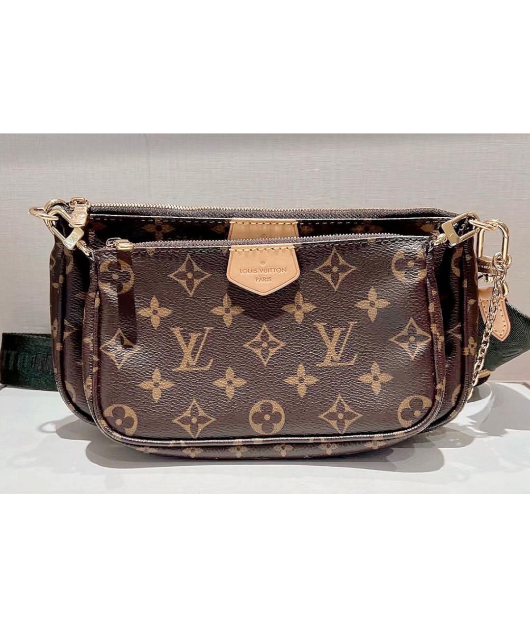 LOUIS VUITTON Коричневая кожаная сумка через плечо, фото 2