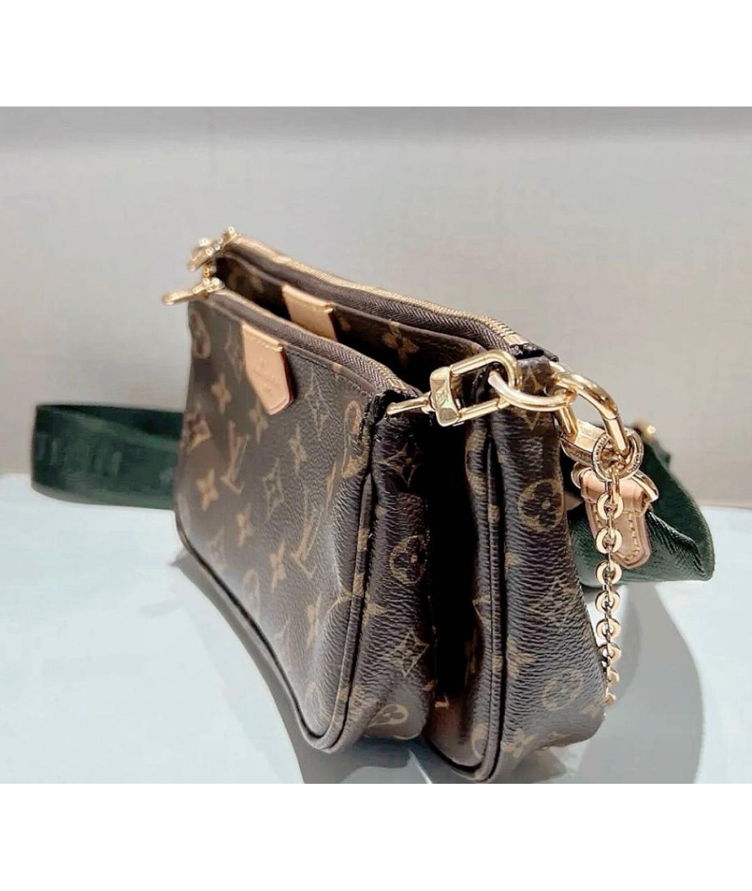 LOUIS VUITTON Коричневая кожаная сумка через плечо, фото 3