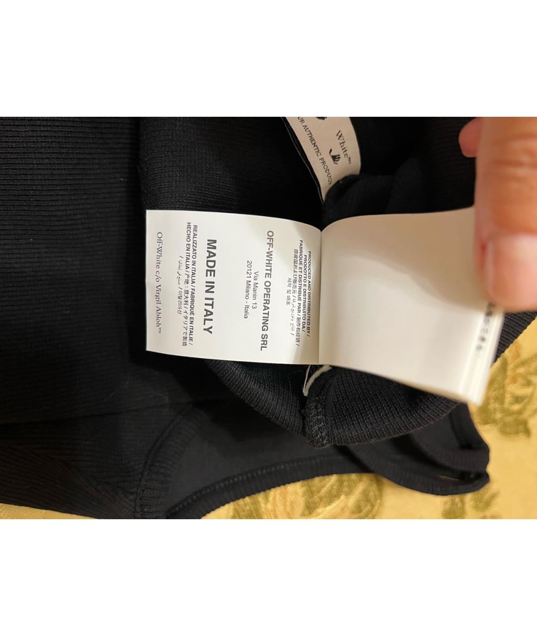 OFF-WHITE Черное хлопковое повседневное платье, фото 4