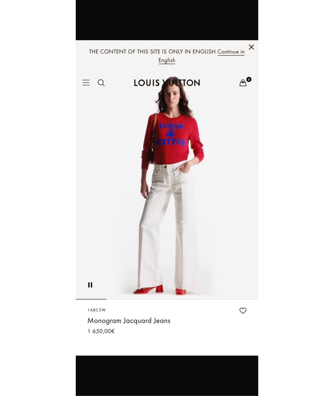 LOUIS VUITTON Белые прямые джинсы, фото 3