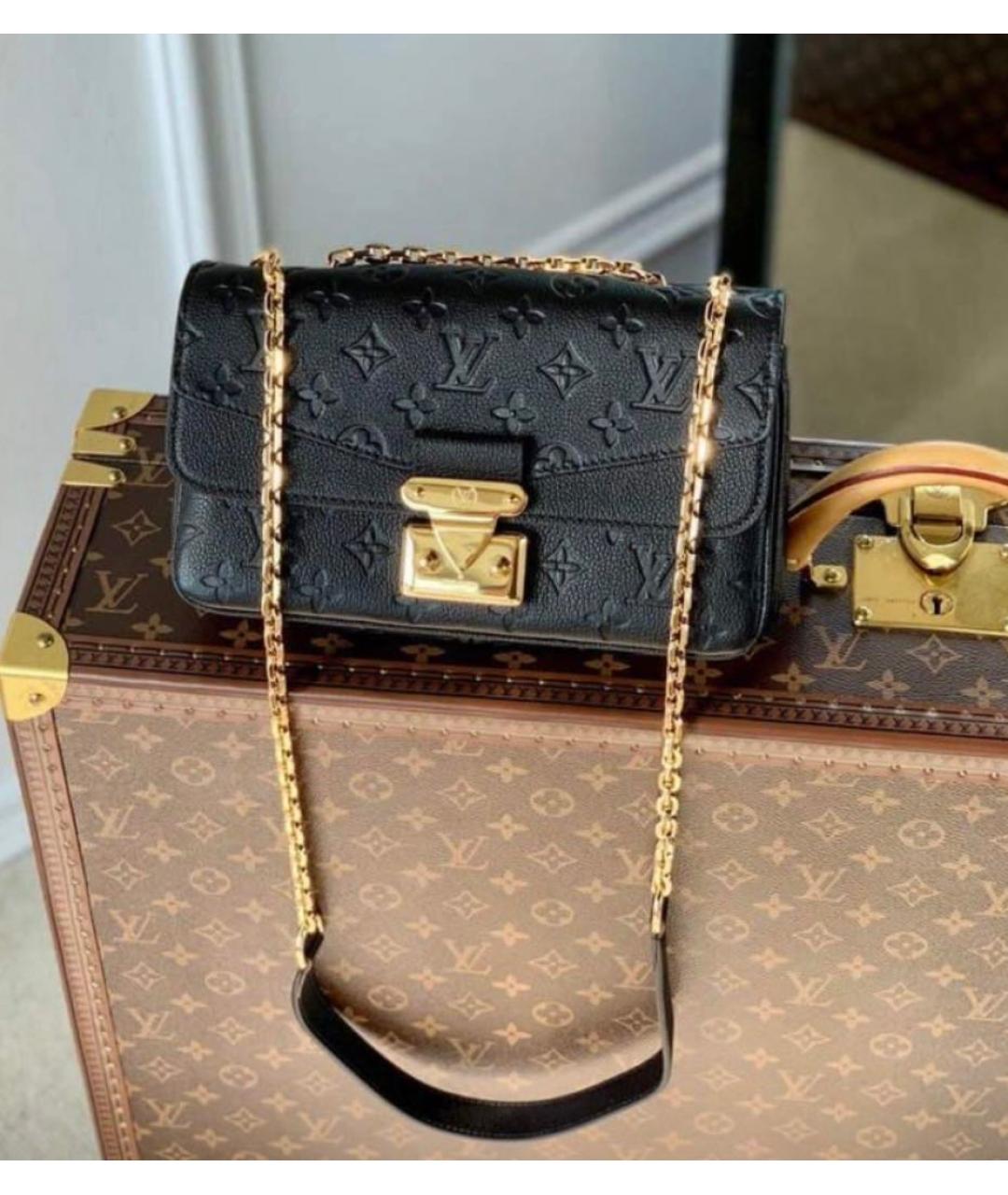 LOUIS VUITTON Черная кожаная сумка через плечо, фото 2