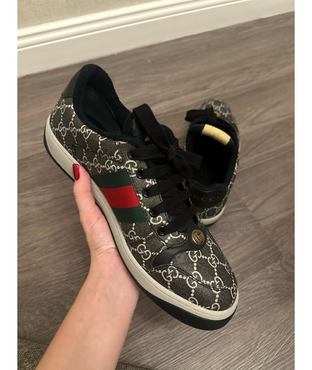GUCCI Черные низкие кроссовки / кеды, фото 5