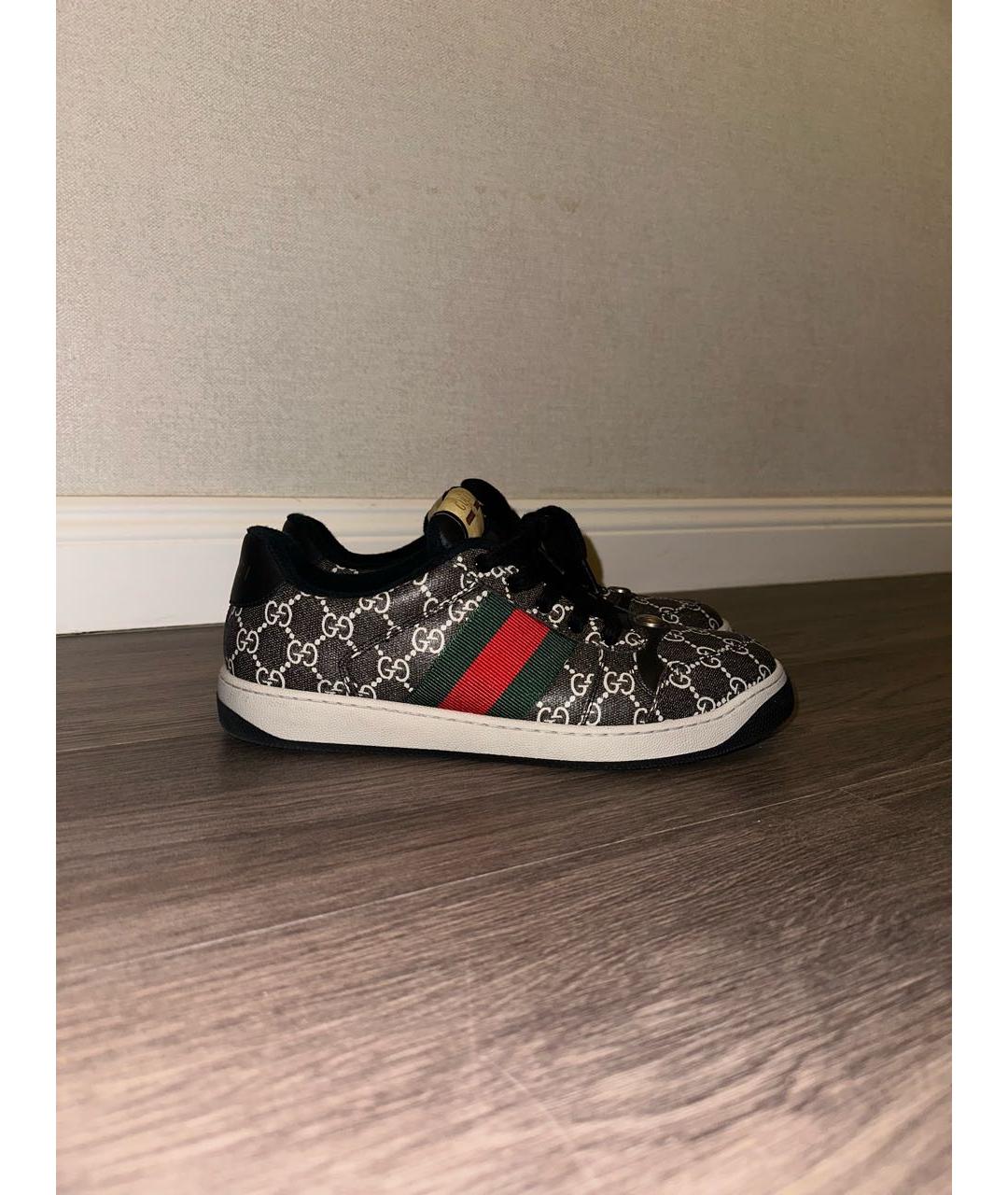 GUCCI Черные низкие кроссовки / кеды, фото 6
