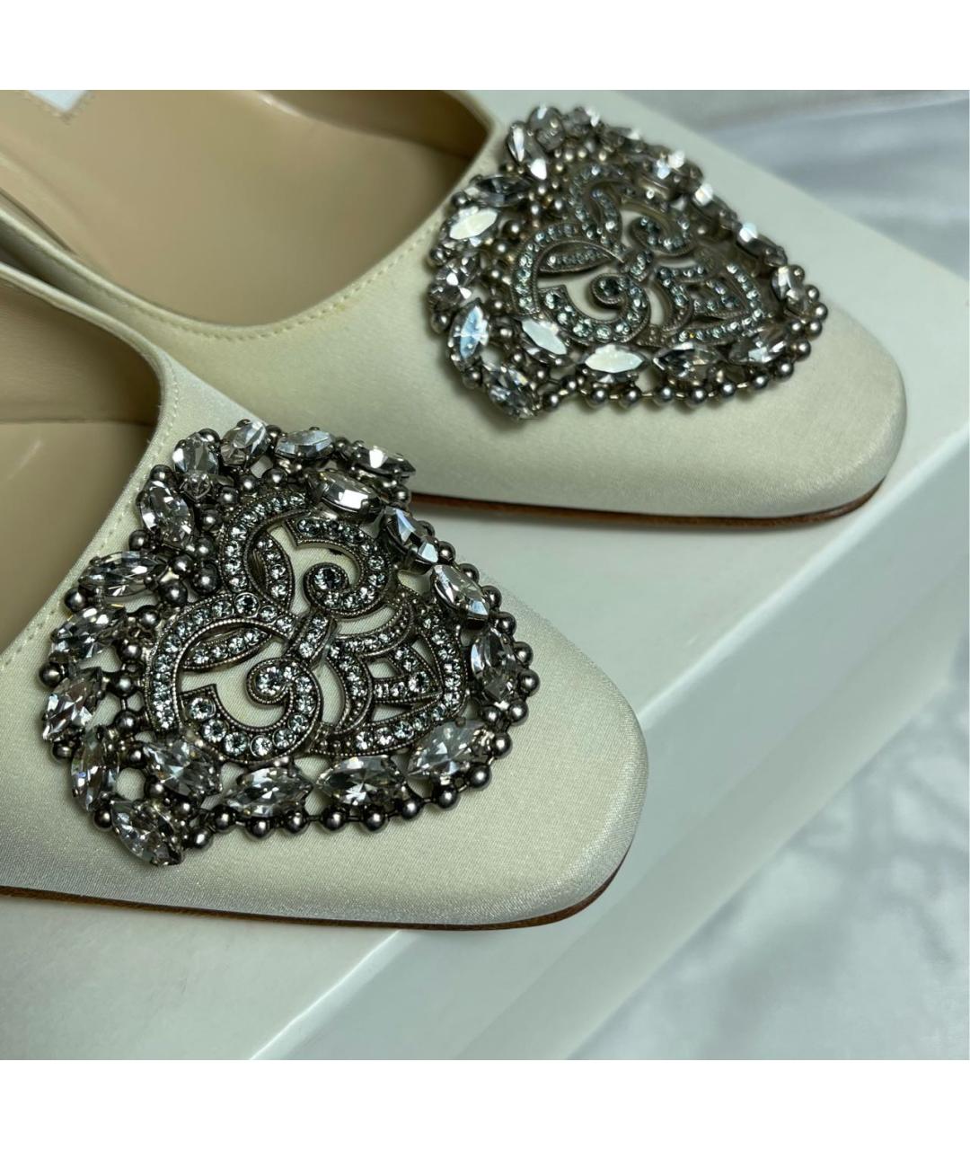 MANOLO BLAHNIK Белые текстильные туфли, фото 5
