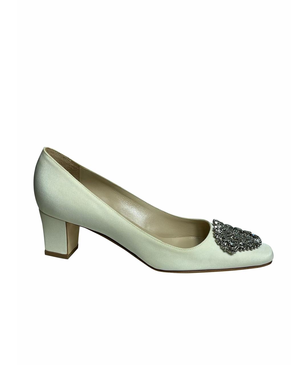 MANOLO BLAHNIK Белые текстильные туфли, фото 1