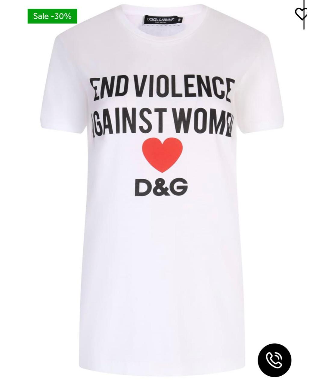 DOLCE&GABBANA Белая хлопковая футболка, фото 6