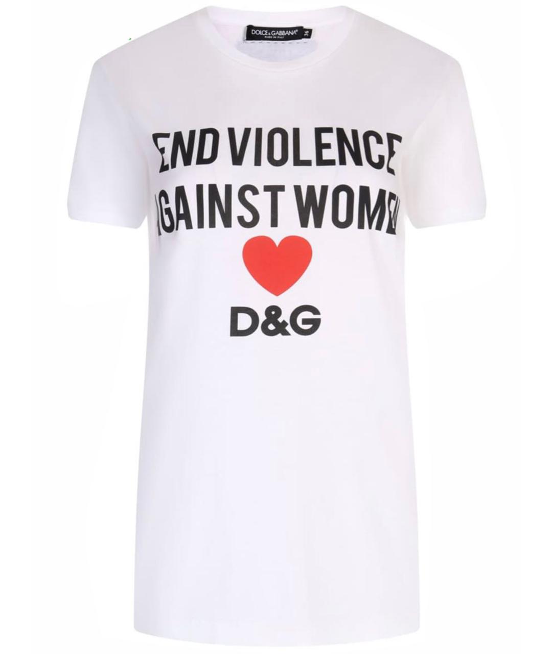 DOLCE&GABBANA Белая хлопковая футболка, фото 1