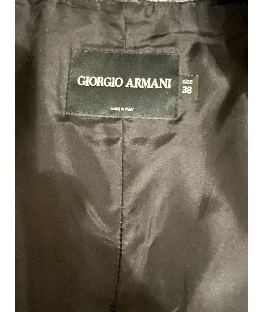 GIORGIO ARMANI Черный кожаный жакет/пиджак, фото 3