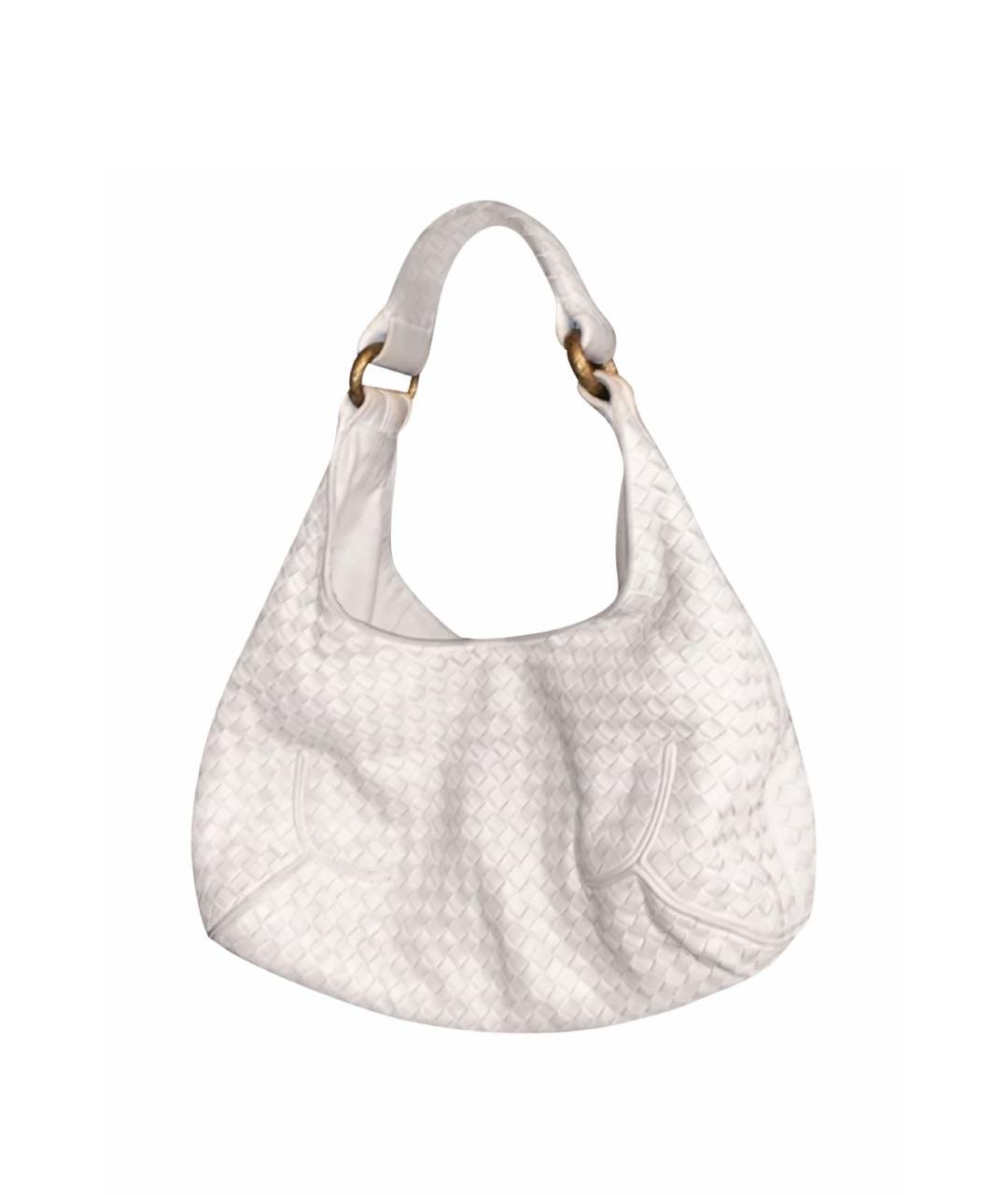 BOTTEGA VENETA Белая кожаная сумка тоут, фото 6