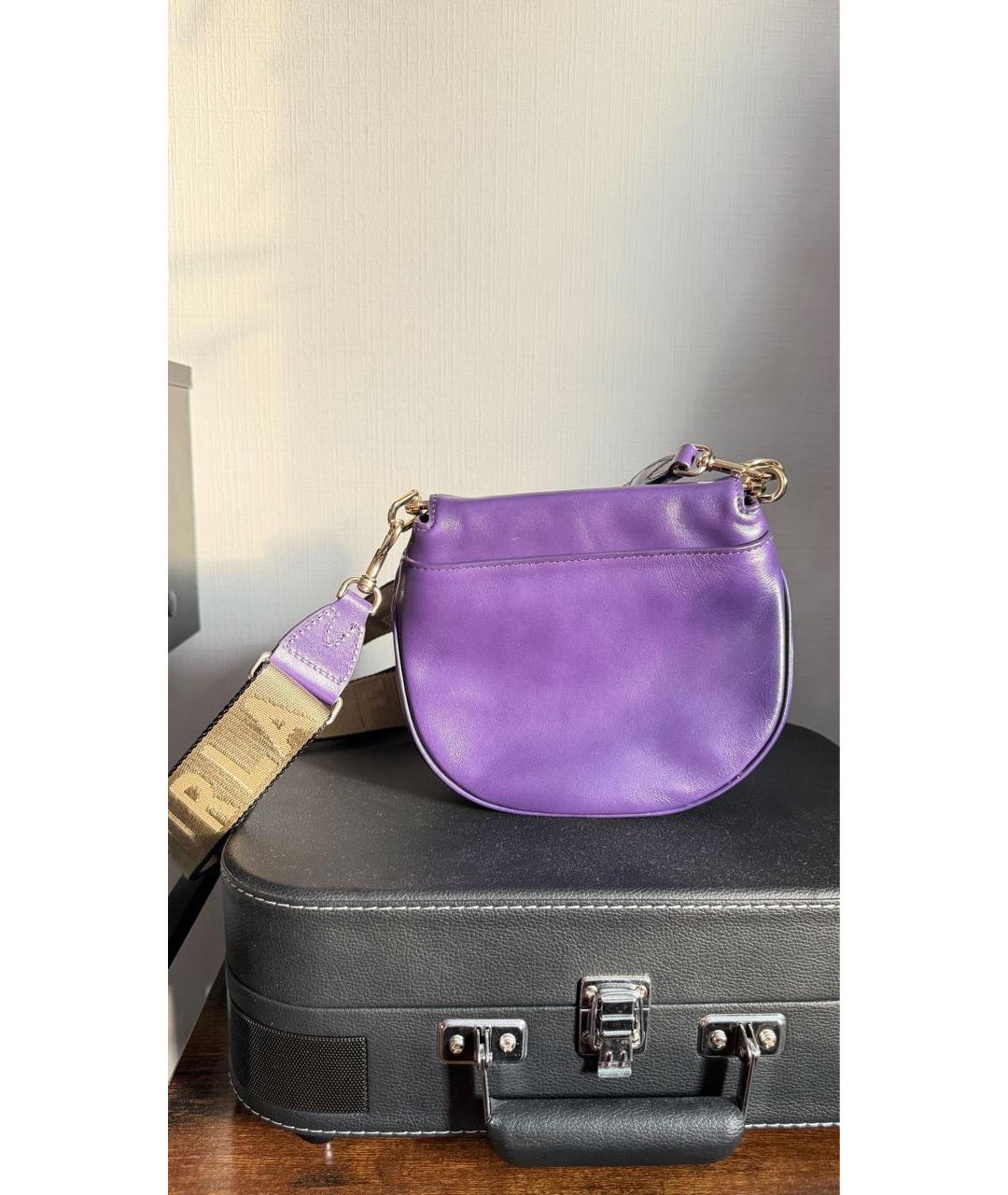 FURLA Фиолетовая кожаная сумка через плечо, фото 3