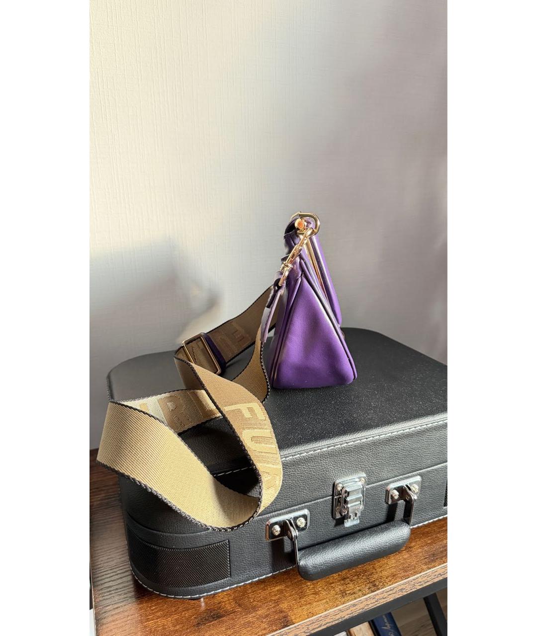 FURLA Фиолетовая кожаная сумка через плечо, фото 2