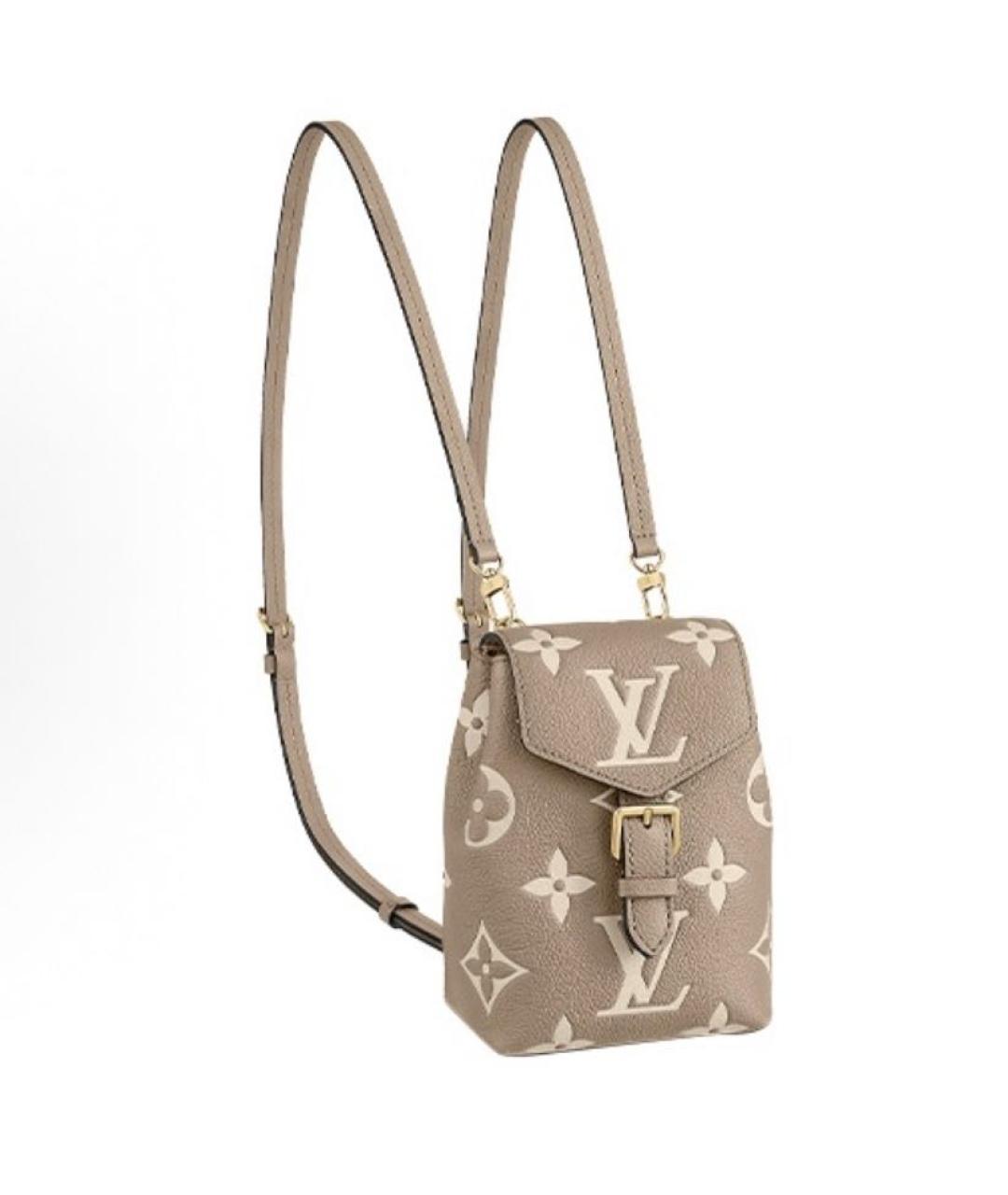 LOUIS VUITTON Бежевый кожаный рюкзак, фото 4