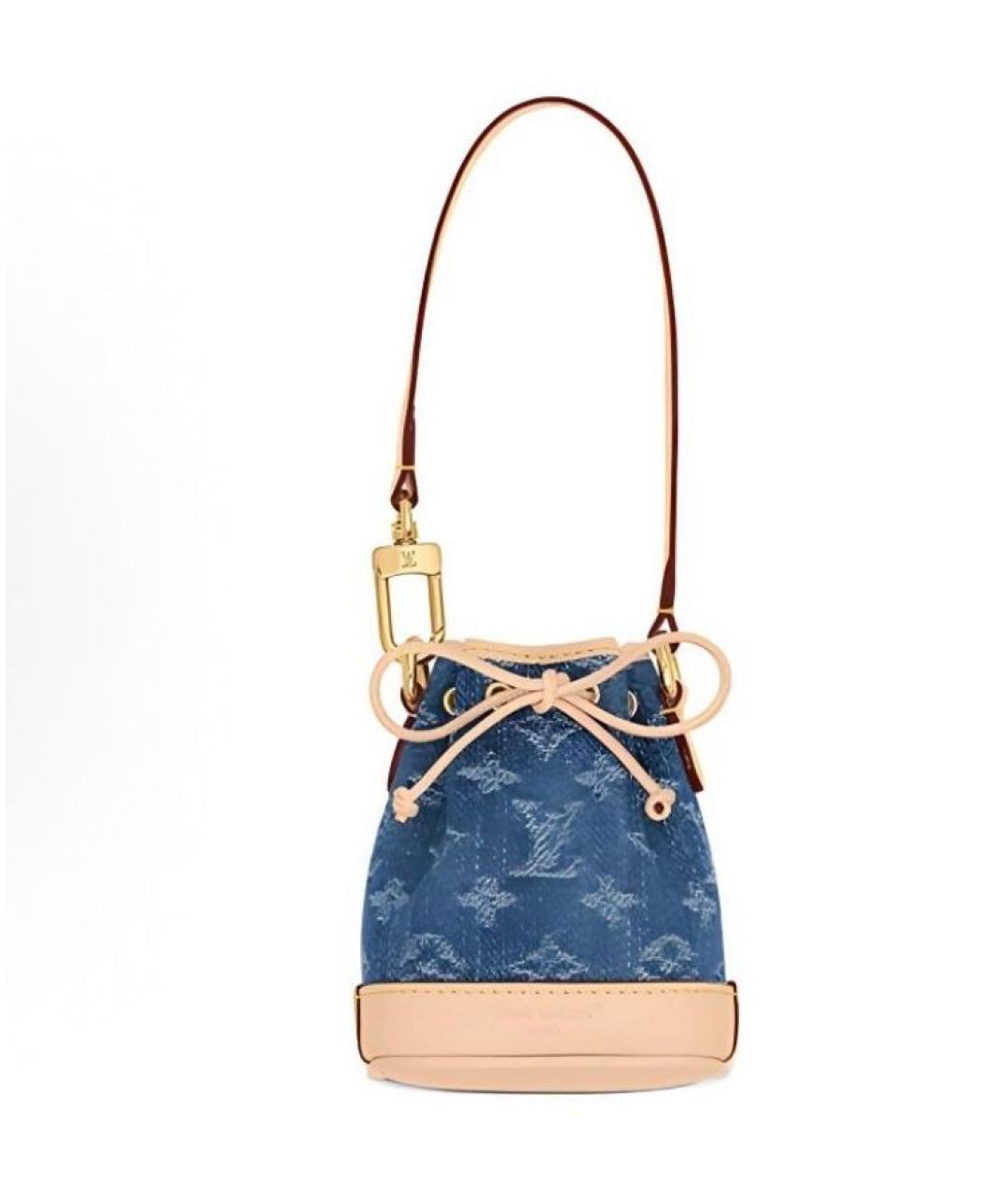 LOUIS VUITTON Голубая деним сумка с короткими ручками, фото 4