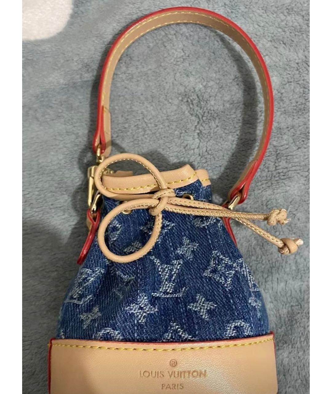 LOUIS VUITTON Голубая деним сумка с короткими ручками, фото 3