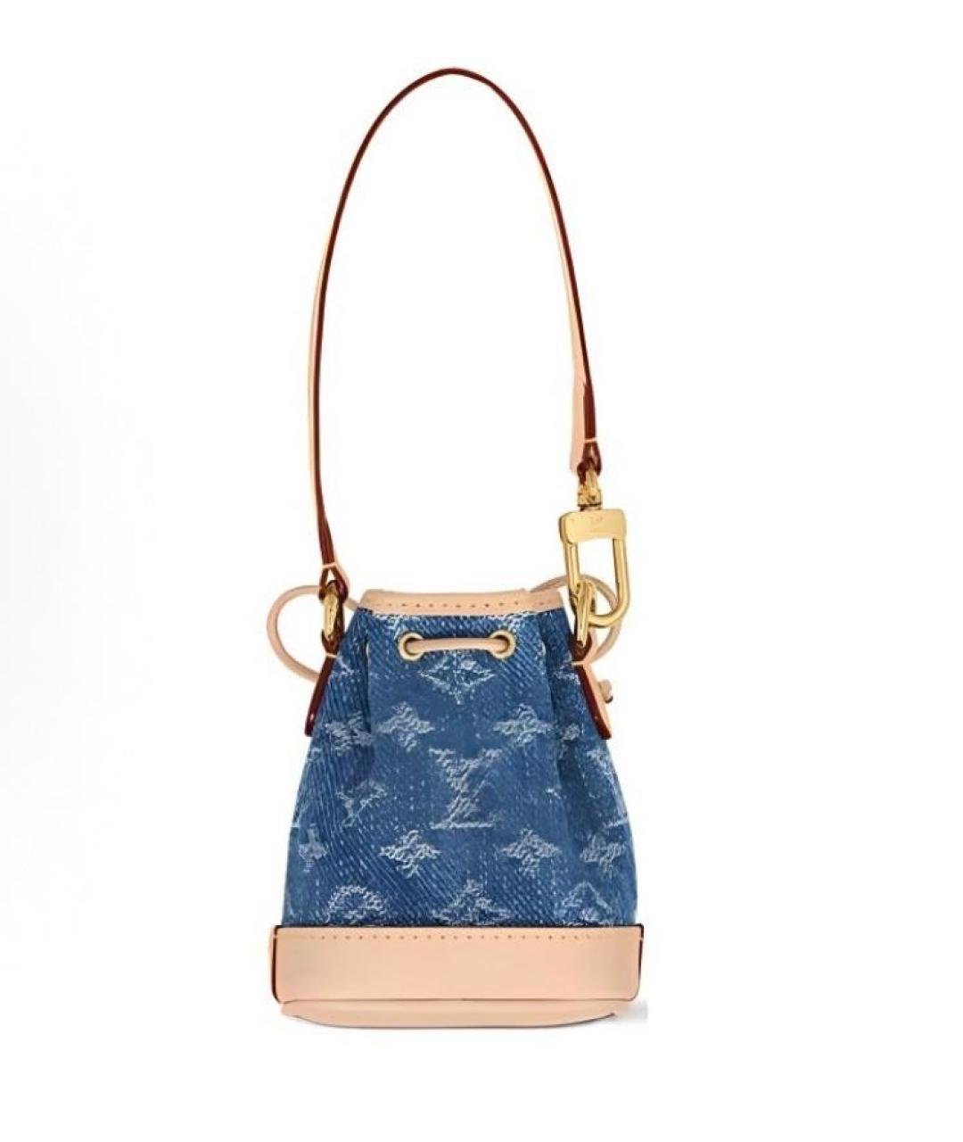 LOUIS VUITTON Голубая деним сумка с короткими ручками, фото 2