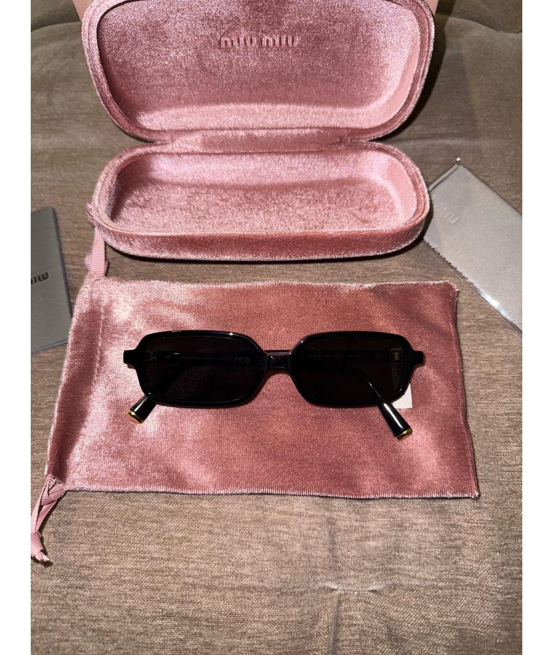 MIU MIU Черные пластиковые солнцезащитные очки, фото 5
