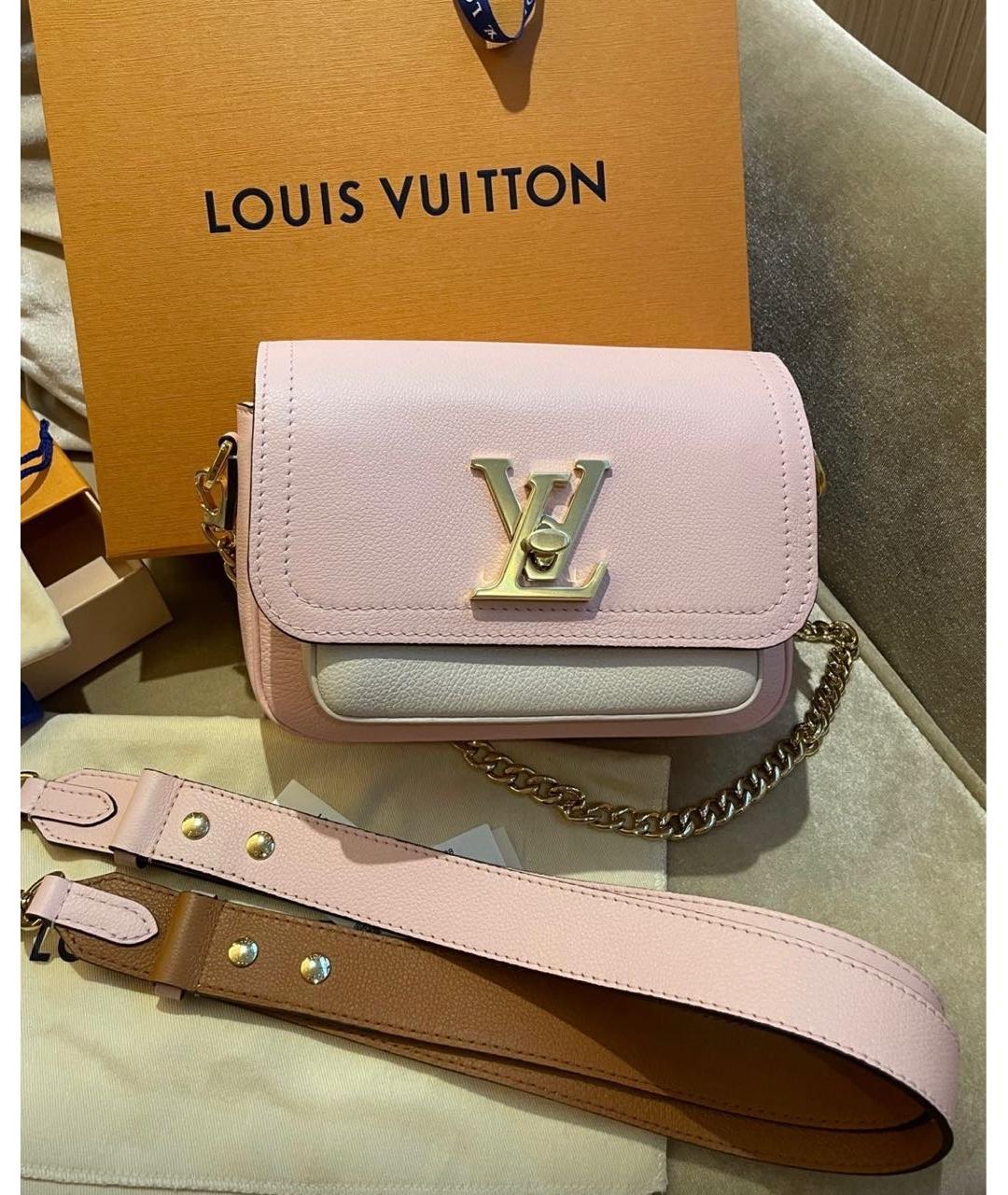 LOUIS VUITTON Розовая кожаная сумка через плечо, фото 3