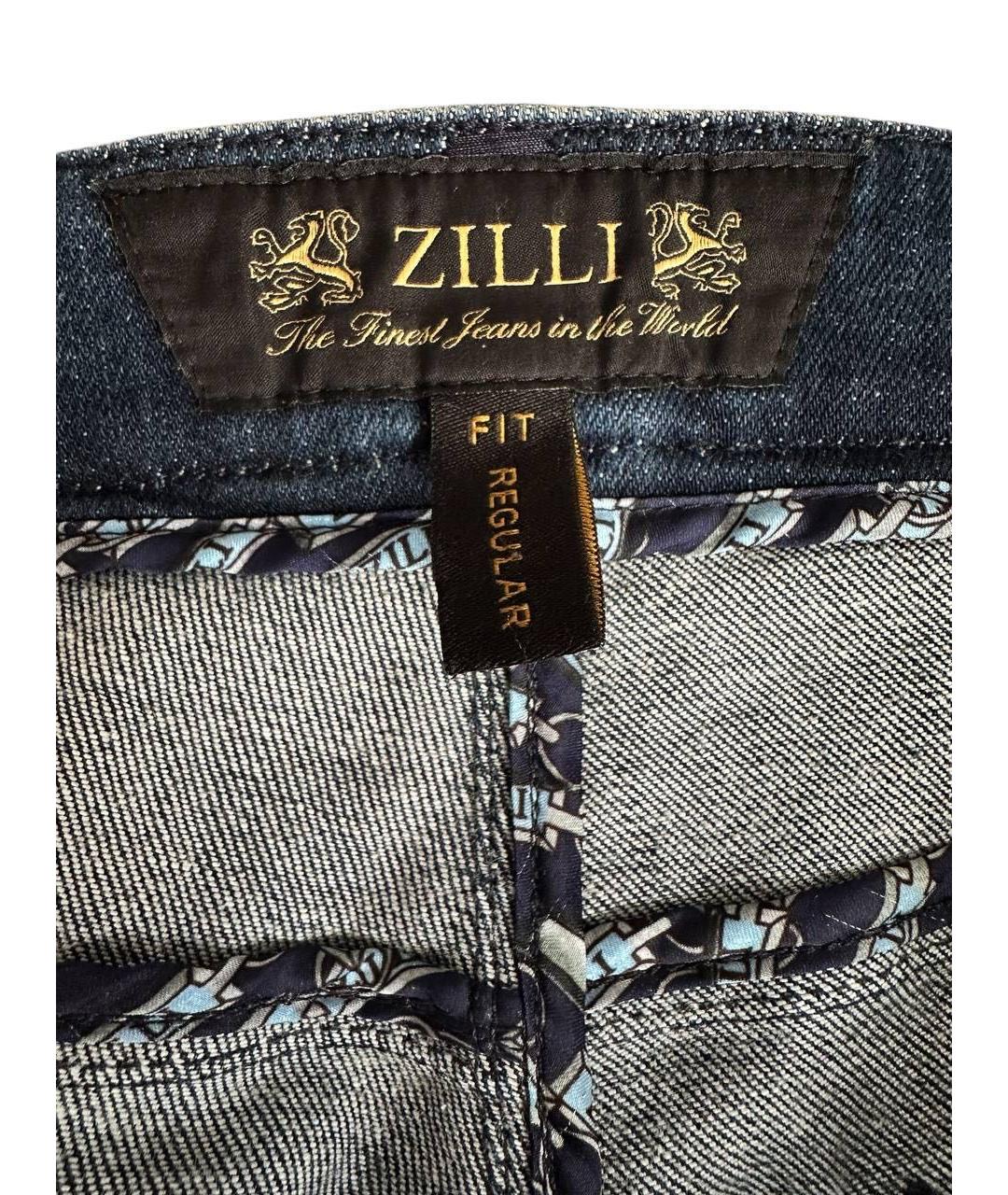 ZILLI Темно-синие хлопко-эластановые джинсы скинни, фото 5