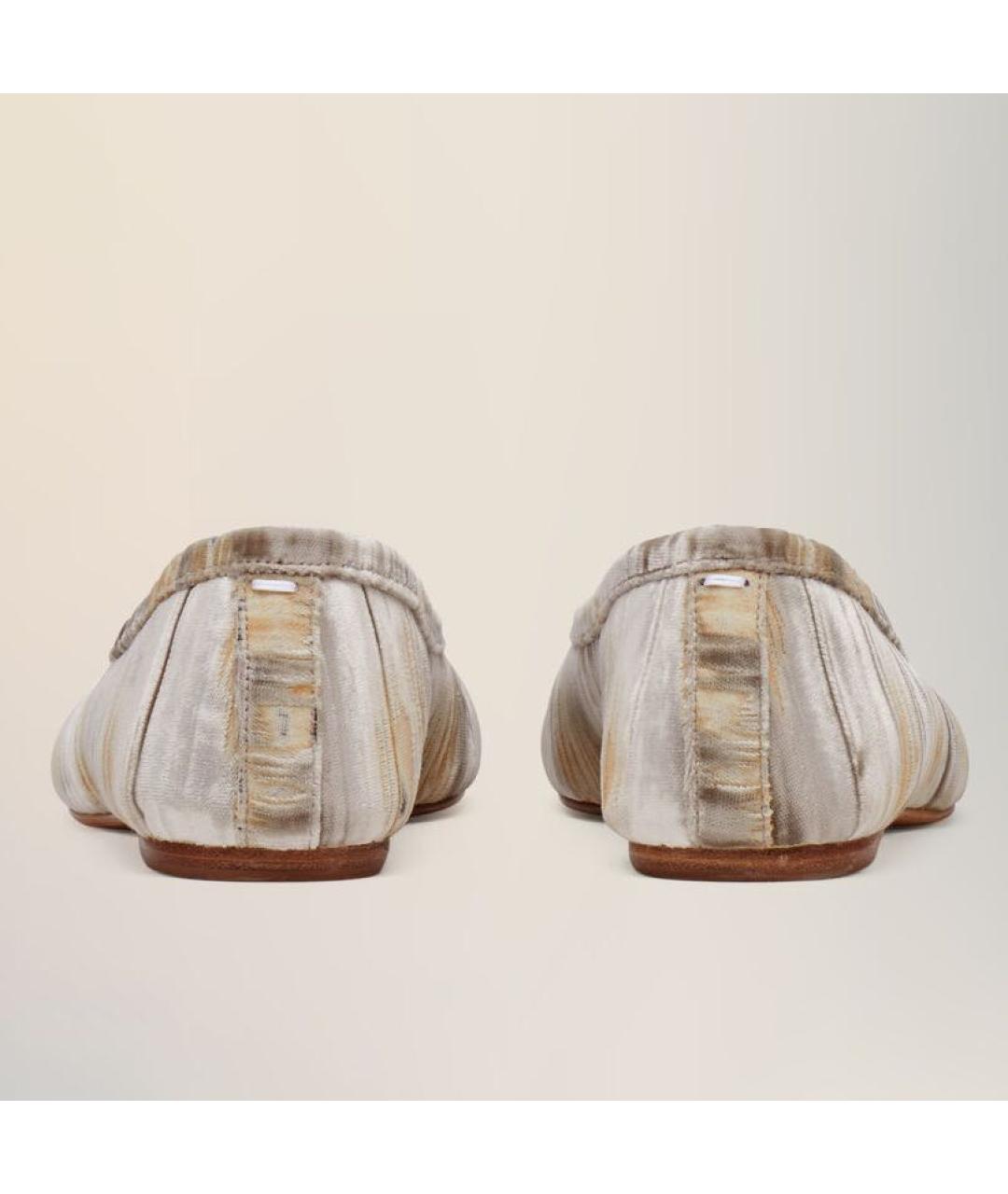 MAISON MARGIELA Коричневые текстильные балетки, фото 3