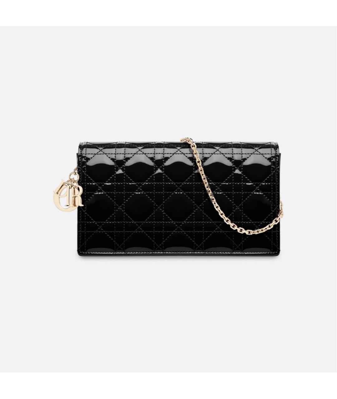 CHRISTIAN DIOR Черная сумка через плечо из лакированной кожи, фото 5