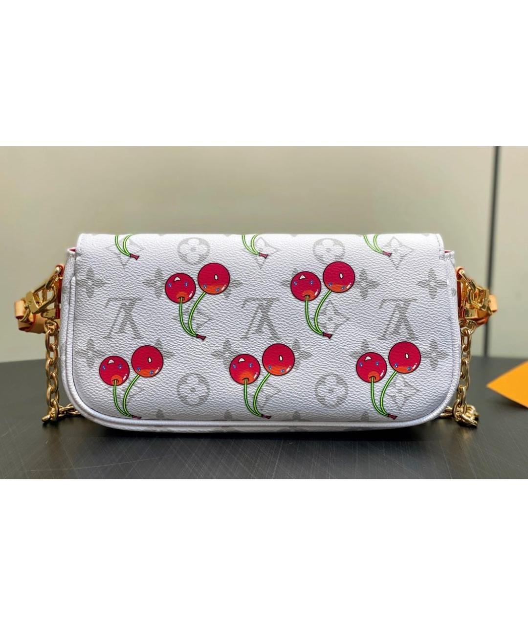 LOUIS VUITTON Белая кожаная сумка через плечо, фото 5