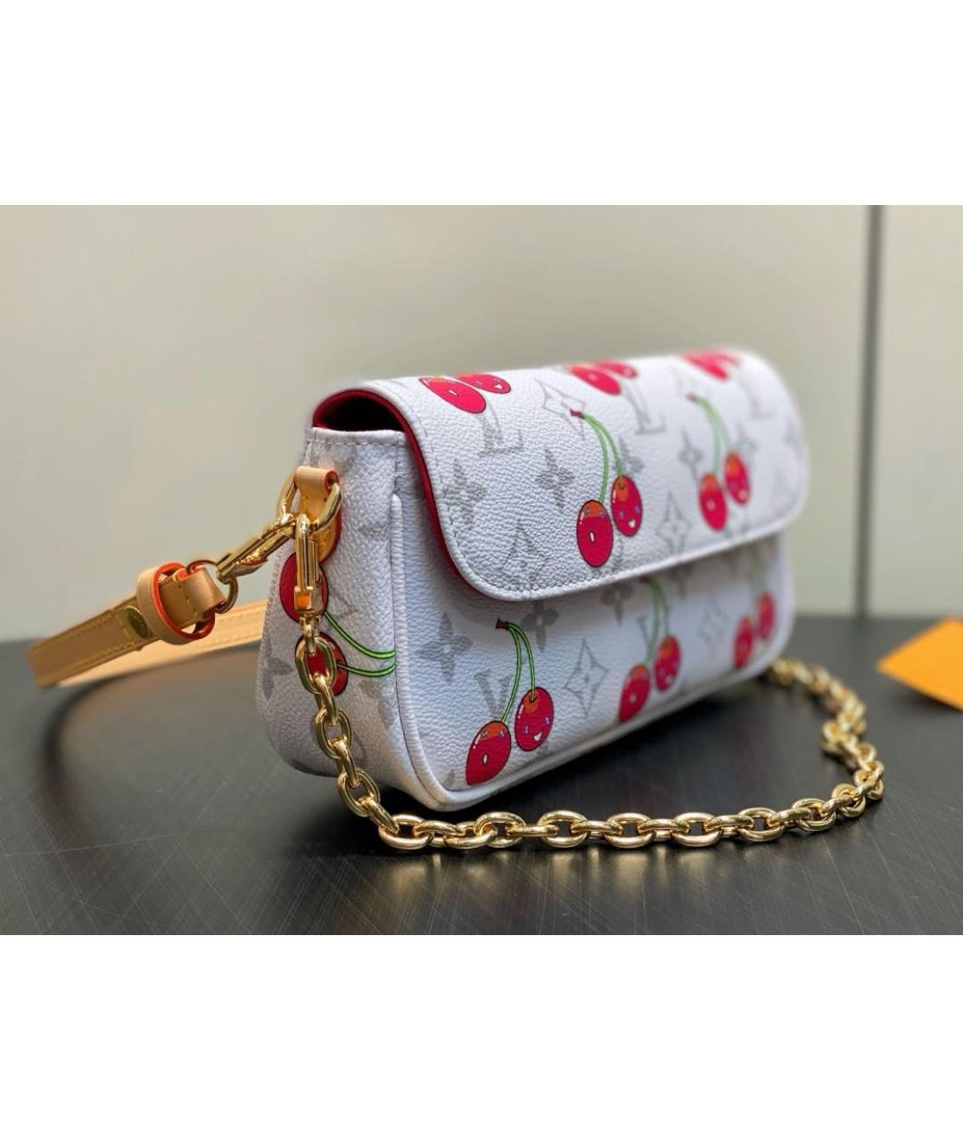 LOUIS VUITTON Белая кожаная сумка через плечо, фото 6
